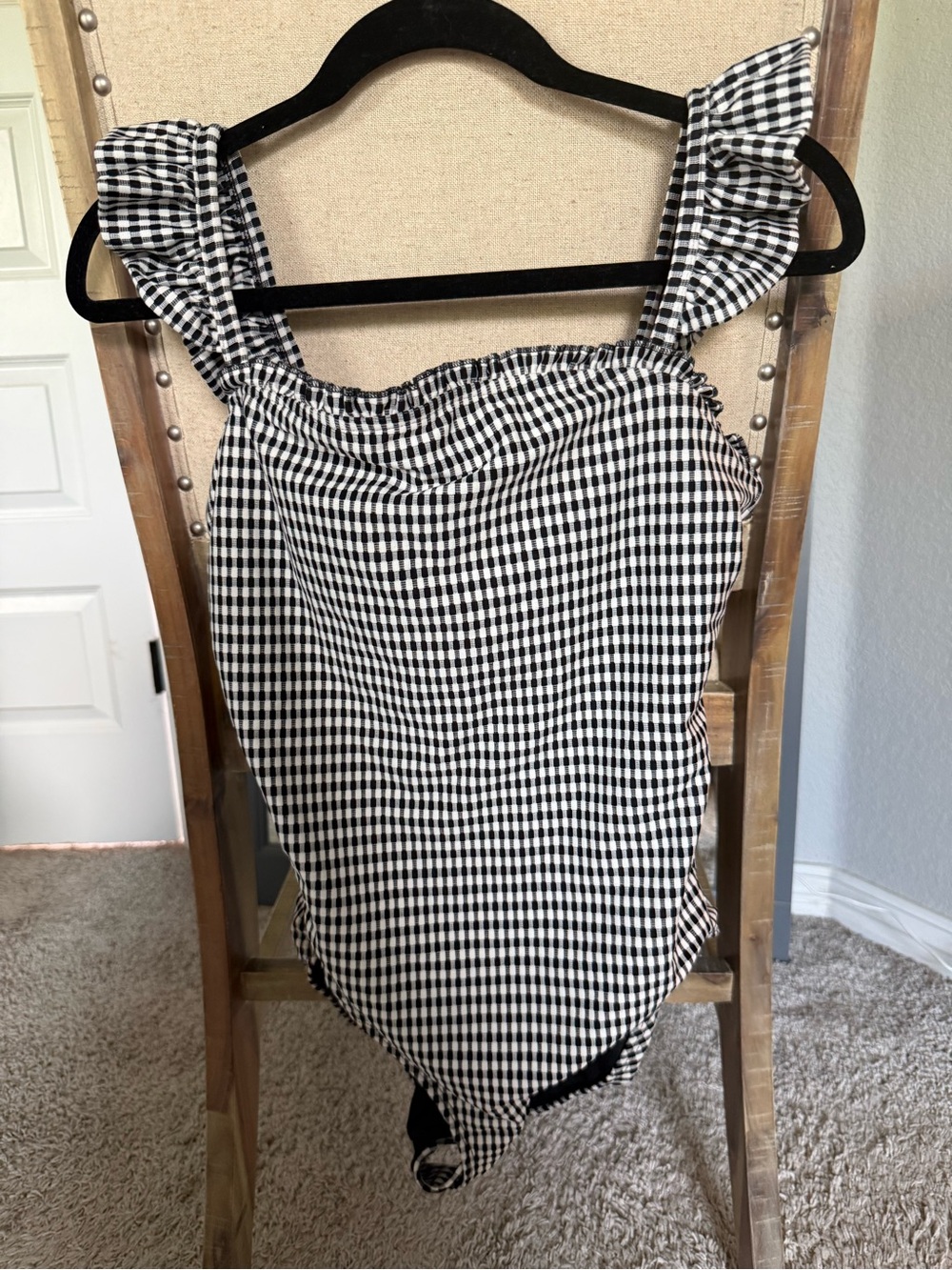 Albion Black and White Gingham One-Piece Swimsuit